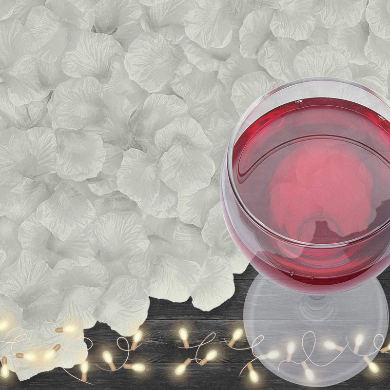 VKshop 4500 Pack White Rose Petals,Artificial Roses Flower Petals for Romantic Night,Valentine's Day and Weddings - Image 4